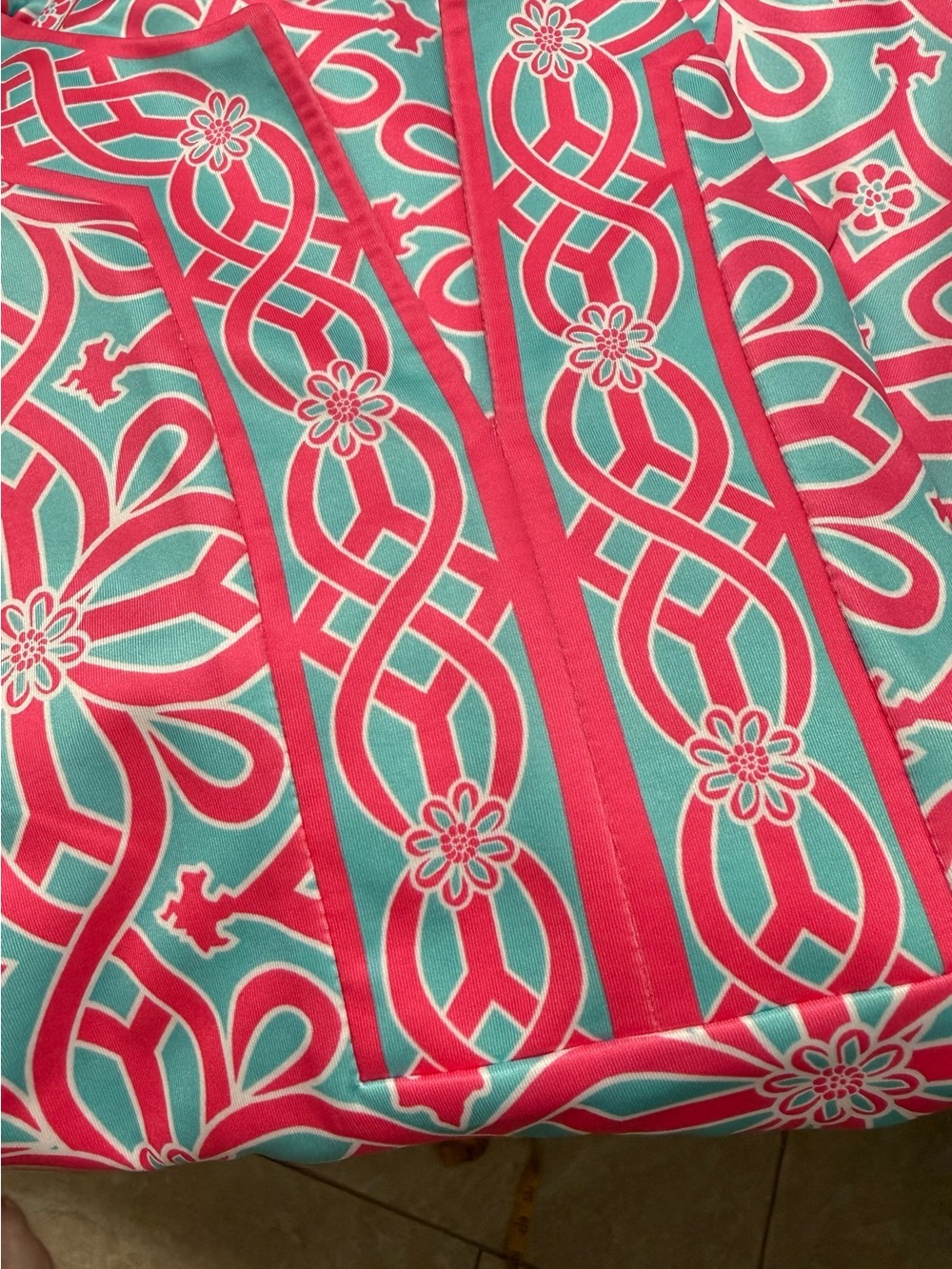 Gretchen Scott Designs Pink & Blue Geometric Floral Tunic - Picture 7 of 7
